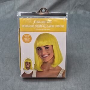 Yellow Long Bob Wig Fancy Dress Halloween Adult Kids Costume Accessory Amscan